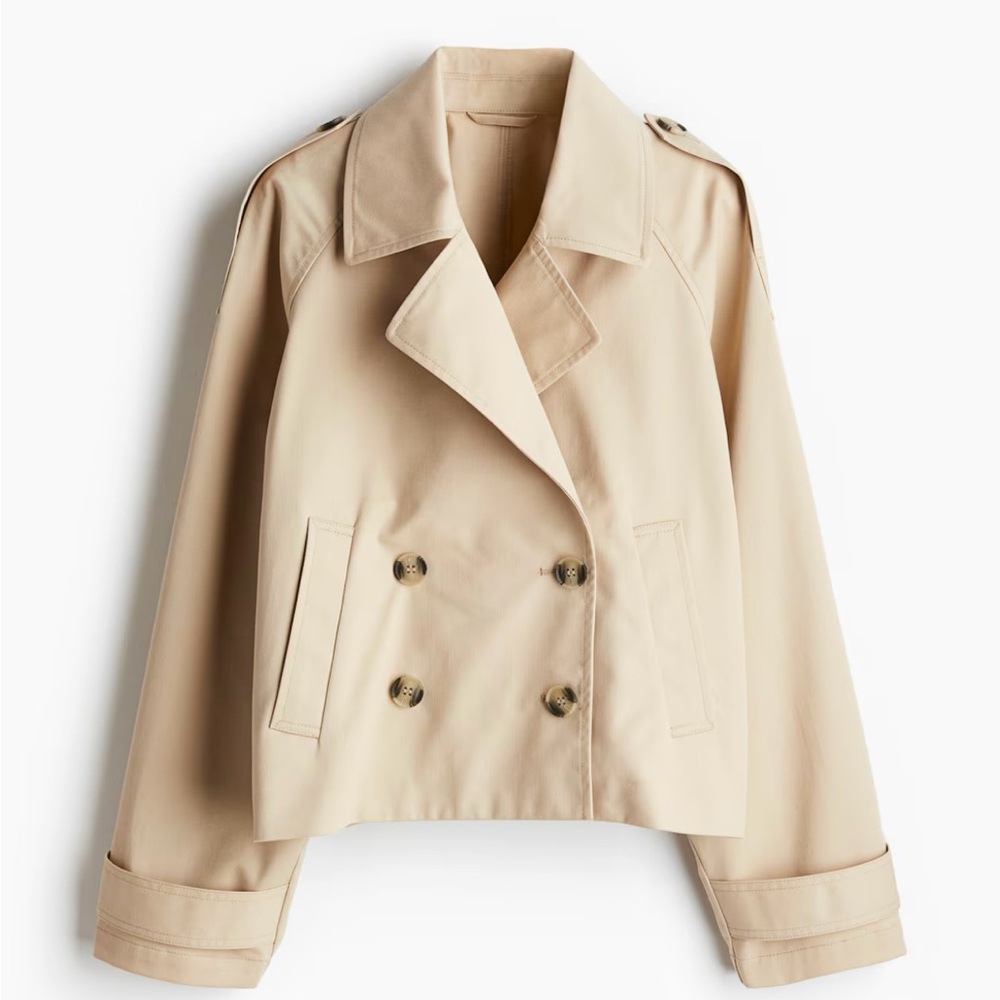 H&M Beige Double-Breasted Trench Coat